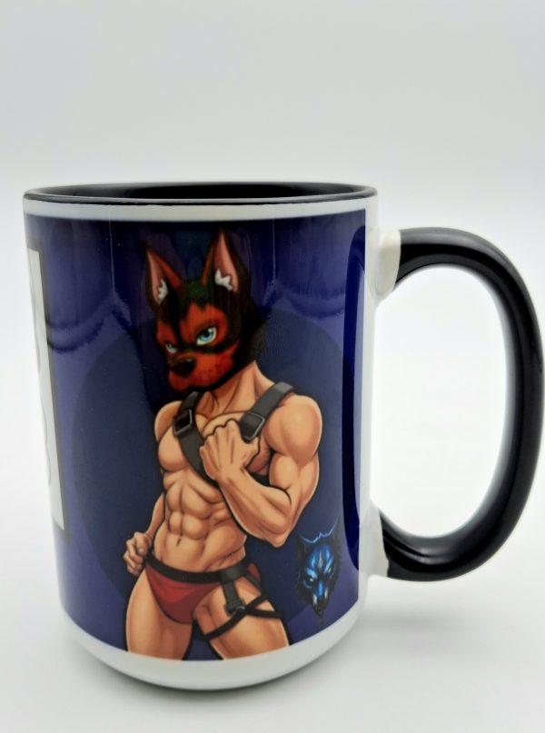 Mug coté droit avec puppy et logo