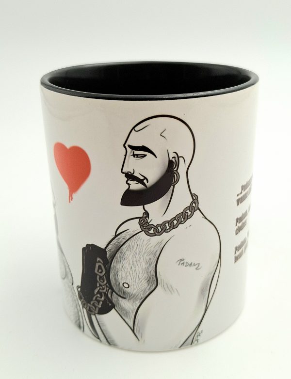 Profil du personnage barbu Padam, vêtu d’un harnais, avec un air de défi.