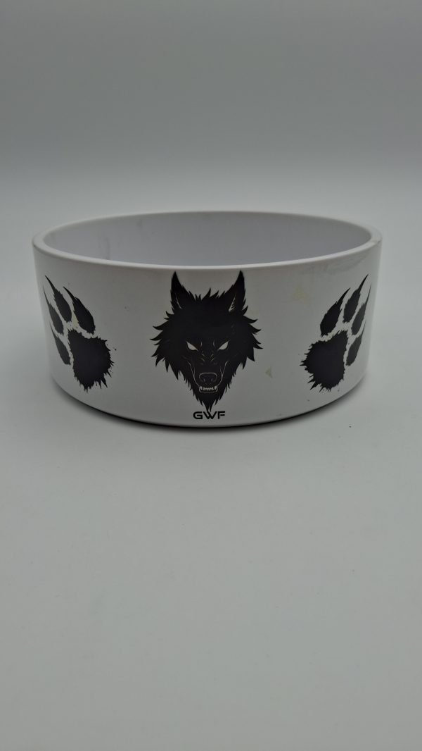 arrière de la gammelle GWF empreinte et tête de loup.