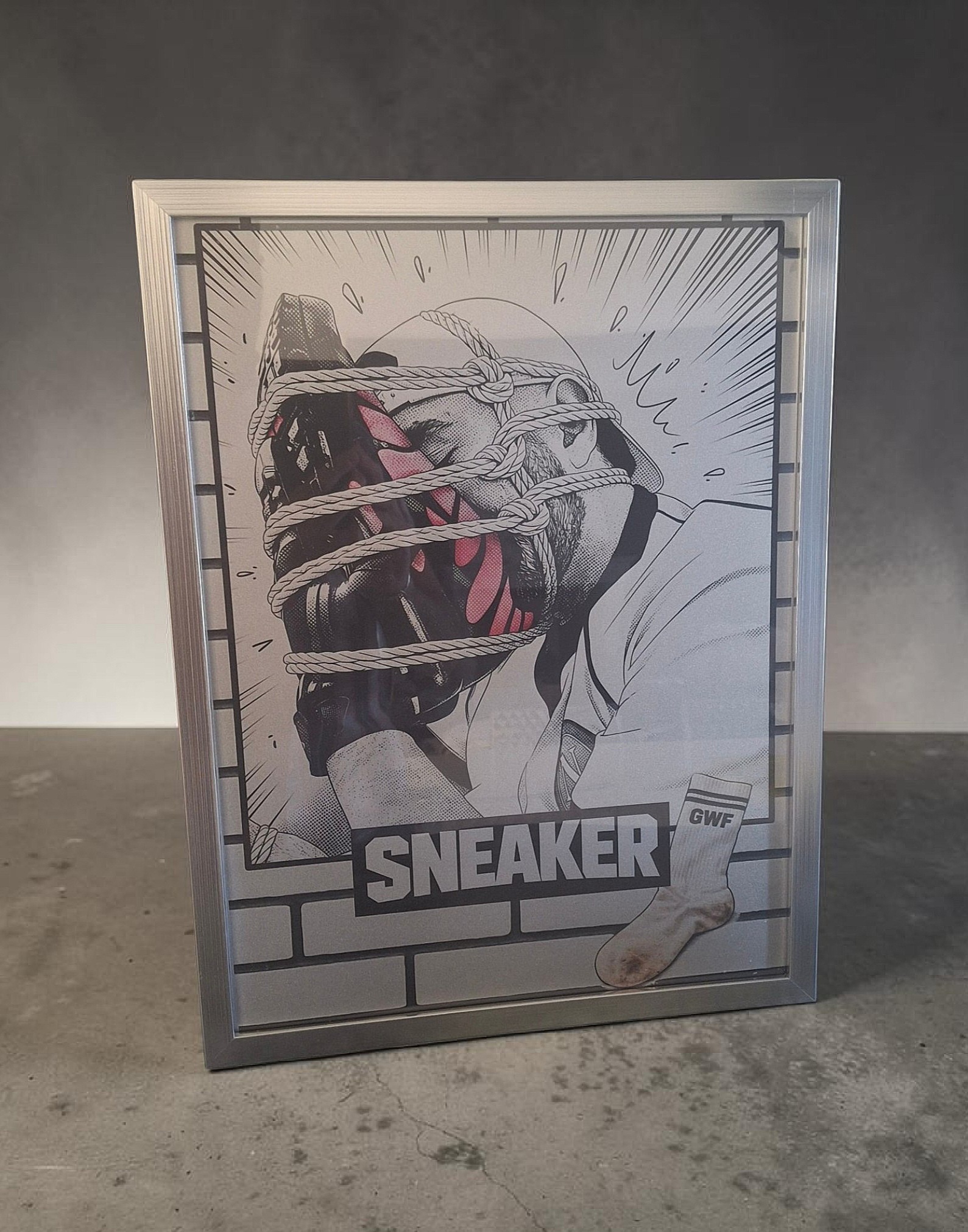 tableau en aluminium sur le thème du sneaker fétish